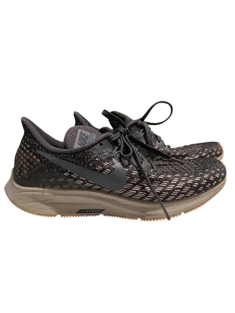 Nike Air Zoom Pegasus Running Shoes Sneakers Size 7.5 Gray Pink Textured Mesh Up